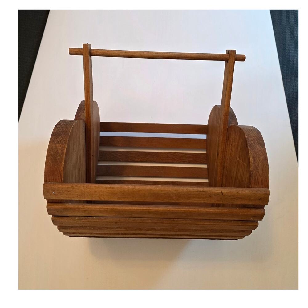Wooden Heart Basket Vintage Heart Cottagecore Farmhouse Rustic Nostalgia 80s 90s